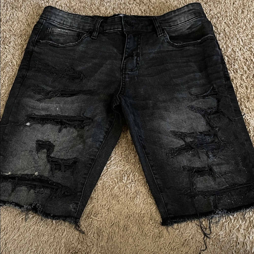 Jordan Craig Distressed Charcoal Jean Shorts